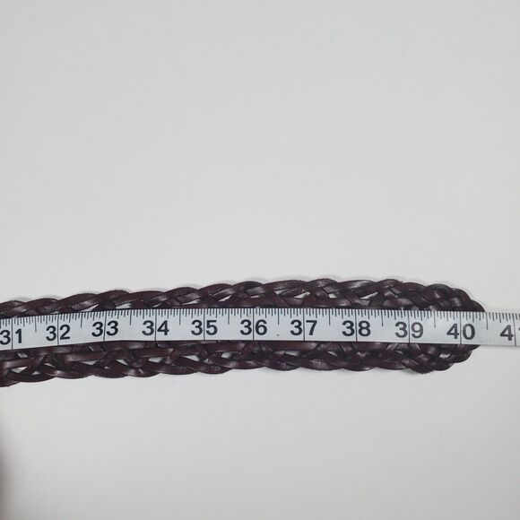 NEW Ralph Lauren Women’s Leather Belt Large Brown Braided Flexible Fit